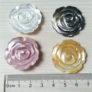 Wholesale natural shell flower DIY brooch earrings MOP shell rose accessories
