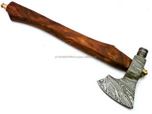 หัตถกรรมเหล็กระหว่างประเทศ: ขวานเหล็กดามัสกัสปลอมแปลงด้วยมือออกแบบใหม่กลางแจ้งแบบ DIY ขวานเหล็กดามัสกัสสำหรับตั้งแคมป์ - Product Image 4