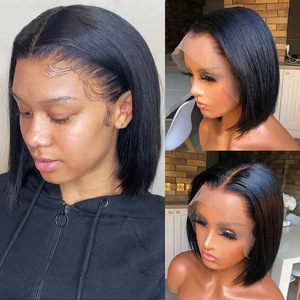 Perruque Bob transparente africaine 13x4 HD en <span class=keywords><strong>cheveux</strong></span> Remy 100% humains lisses, 1 pièce pour femmes noires - Product Image 5