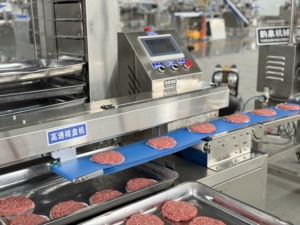 Machine automatique de panure pour viande, saucisses, poisson, poulet, hamburgers, nuggets, et tartes à la citrouille, moteur en acier inoxydable SUS 304, 2100 pièces/heure - Product Image 1