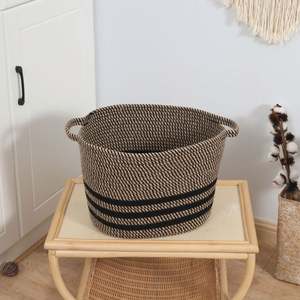 <span class=keywords><strong>Panier</strong></span> séparateur <span class=keywords><strong>de</strong></span> <span class=keywords><strong>linge</strong></span>, <span class=keywords><strong>panier</strong></span> à cadre métallique, <span class=keywords><strong>panier</strong></span> en osier fait à la main, <span class=keywords><strong>panier</strong></span> <span class=keywords><strong>de</strong></span> rangement en jonc <span class=keywords><strong>de</strong></span> mer tissé avec poignées - Product Image 3