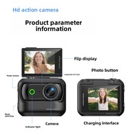 Caméra sportive portable 4K WiFi DLC LK018, mini format, design compact, clip magnétique, caméra de vlog portable pour l'enregistrement en extérieur et le cyclisme
