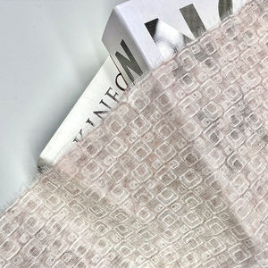 Gris <span class=keywords><strong>Rosa</strong></span> Patrón oscuro Jacquard geométrico Tencel Tela de cáñamo Primavera y verano Cheongsam Hanfu Tela - Product Image 3