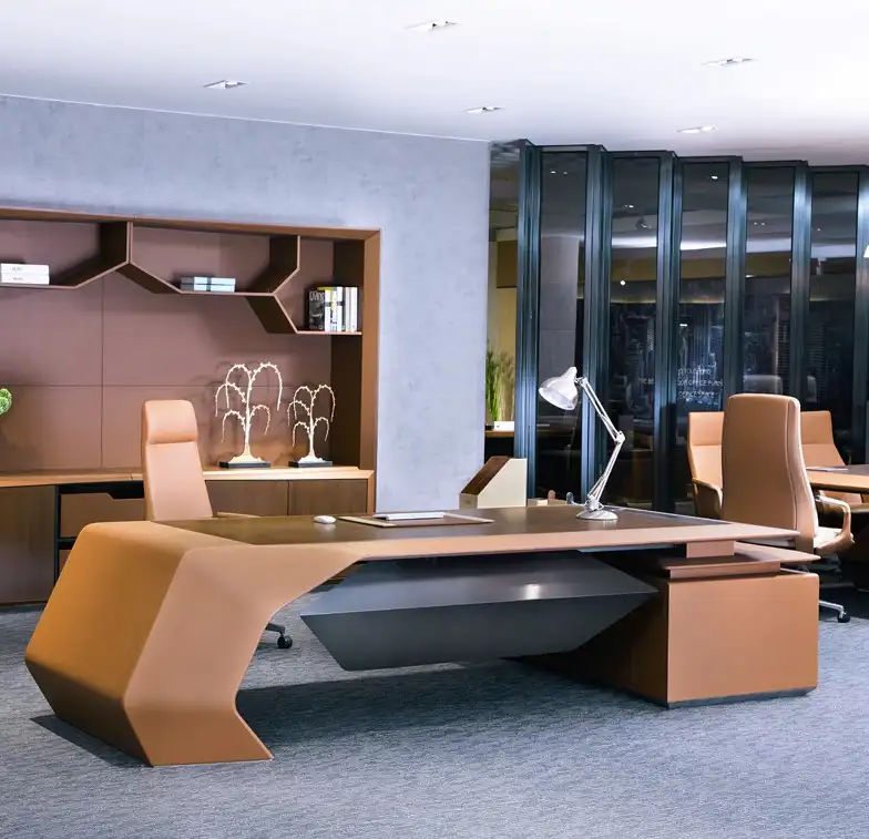 Luxe Kantoor Executive Bureau Moderne Office Manager Bureau 3198*2460*750Mm