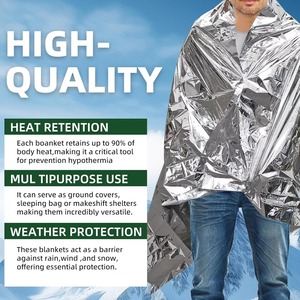 Manta de Emergencia Reflectante, Portátil, Plegable, de PET Plateado, Térmica, Impermeable y Resistente al Viento, para Camping, Senderismo y Primeros Auxilios - Product Image 4
