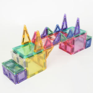 Set da Viaggio di 68 Pezzi di <span class=keywords><strong>Blocchi</strong></span> Magnetici Portatili, Gioco di Costruzioni con Piastrelle Magnetiche Mini da 3,75 CM in Scatola di Latta, Tendenza 2026 - Product Image 2