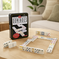 Boîte en métal de 91 dominos, jeu éducatif pour enfants et famille