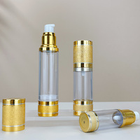 Flacon de sérum cosmétique 1oz 30ml 50ml 100ml, flacons pompe sans air en plastique doré pour emballages de luxe pour produits de beauté