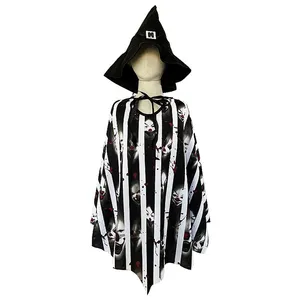 Children's Halloween Cloak Costume Cosplay Costume Witch Cloak with Hat for Party Performance