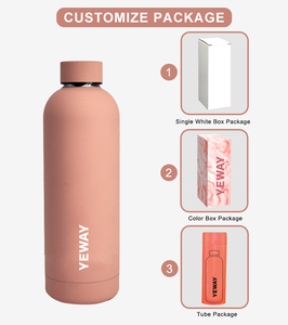 Botella DE AGUA DE ACERO INOXIDABLE OEM ODM personalizada de 500ml, termo deportivo de goma clásico, botella de bebida Trinkflasche personalizada - Product Image 6