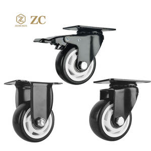 Roues à roulettes en PU 1.5 pouces 2 pouces 3 pouces <span class=keywords><strong>petit</strong></span> frein pivotant de 40mm pour meubles pour salon cuisine chambre salle à manger utilisation extérieure - Product Image 2