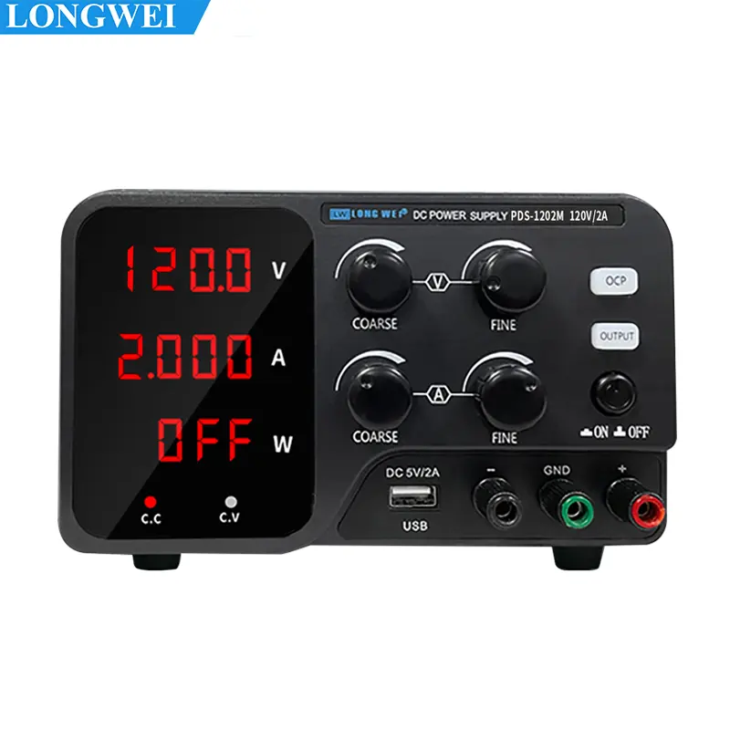 Longwei PDS-1202M UDB डीसी विनियमित बिजली की आपूर्ति 120V 2A एलईडी प्रदर्शन समायोज्य प्रयोगशाला बेंच बिजली स्रोत स्विचिंग डीसी बिजली की आपूर्ति