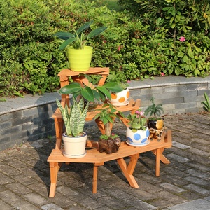 Étagère de plantes de jardin extérieur Offre Spéciale support de plantes en bois coin pot de fleurs présentoir de plantes - Product Image 6