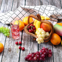 Étagère de cuisine pliable en bambou sur pied pour légumes et panier de rangement pour fruits, de qualité alimentaire, vente en gros