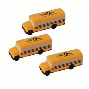Balle anti-stress en mousse PU personnalisée avec logo, en forme de bus scolaire, jouet promotionnel pour le jeu et les cadeaux - Product Image 1
