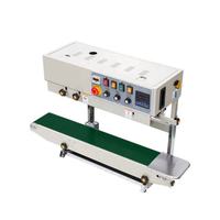 Máquina de sellado de codificación de tinta sólida Vertical Industrial, sellador de banda de bolsas de plástico de gran tamaño para alimentos secos, con impresión de código