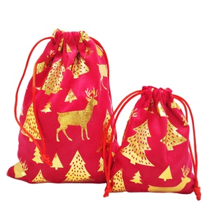 Custom Brand Logo Environmental Drawstring Velvet <b>Gift</b> <b>Bag</b> for <b>Christmas</b> Decoration High Quality - Product Image 1