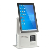 Kiosque de paiement à double écran pour supermarché, système Windows/Linux, écran tactile FHD 15,8 pouces, imprimante de reçus, terminal de point de vente
