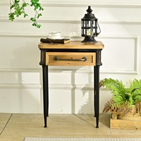 Meuble de style industriel vintage Innova Farmhouse Home Decor, table de chevet, table basse avec structure en métal