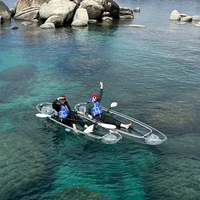 Fabricants de canoës transparents Ocean Custom pour 2 personnes, en plastique, pour voyager, avec siège intégré, kayak transparent à vendre