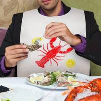 Bavoirs jetables personnalisés en plastique pour adultes, imprimés sur mesure, pour restaurant (homard, crabe)