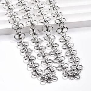 Collar de Cadena de Eslabones Hecho a Mano Tradicional Chino con Nudo de Acero Inoxidable, Color Plata, Regalos de Bendición - Product Image 4