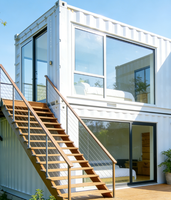 Maison préfabriquée en conteneur extensible de 20 pieds et 40 pieds, 2/3 chambres, maison mobile préfabriquée avec fenêtre en verre et porte coulissante