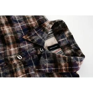 Chemise en flanelle délavée à carreaux surdimensionnée pour homme, respirante, à manches longues, col rabattu, décontractée, pour l'automne - Product Image 2