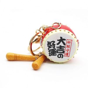 Mini trống Gậy Keychain gỗ tự nhiên thu nhỏ trống dính Bộ gõ vòng chìa khóa - Product Image 6
