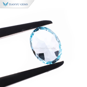Tianyu <span class=keywords><strong>acquamarina</strong></span> laboratorio coltivato zaffiro colore blu prezzo all'ingrosso <span class=keywords><strong>acquamarina</strong></span> 1ct pietra ovale taglio zaffiro per la creazione di gioielli - Product Image 4