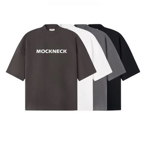 Camiseta Casual Extra Grande para Hombre RQ031, 100% Algodón, Cuello Redondo Simulado, Manga Corta, Hombros Caídos, Estilo Minimalista, Color Sólido - Product Image 1