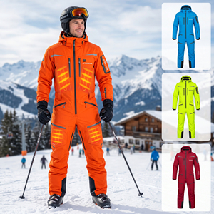 Combinaison de ski chauffante pour homme avec couleur/motif personnalisé, protection contre la surchauffe, <span class=keywords><strong>veste</strong></span> de snowboard, résistante aux odeurs, pour les trajets hivernaux, vêtements de ski et de neige - Product Image 1