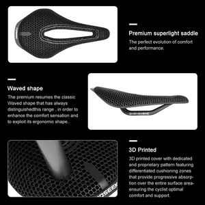 Sillín Ergonómico Ligero para <span class=keywords><strong>Bicicleta</strong></span> Impreso en 3D de Fibra de Carbono Ventilada - Mayor Comodidad y Durabilidad - Product Image 4
