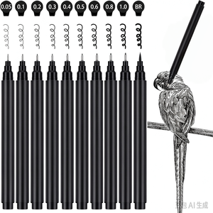 Stylo marqueur à pointe fine noir, encre pigmentée imperméable non toxique pour architectes, idéal pour l'écriture et le dessin - Product Image 1