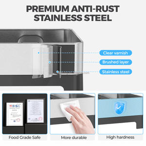 Égouttoir à vaisselle WIREKING à 2 niveaux en acier inoxydable, fabrication décorative, à poser sur l'évier, étagère de rangement pour comptoir de cuisine - Product Image 6