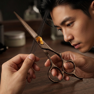 Professional Stainless Steel Hair Cutting Scissors Right-Handed Barber Shears with Blue <b>Handle</b> - Product Image 5