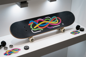 เทปกันลื่นสำหรับสเกตบอร์ดกระดาษทรายพิมพ์ลายสีสันสดใส - Product Image 2