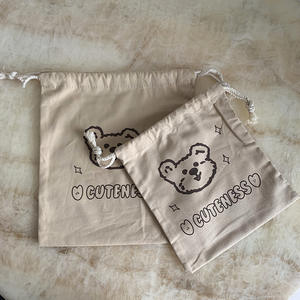 Pure cotton bundle pocket wholesale cosmetics set canvas storage tote bag