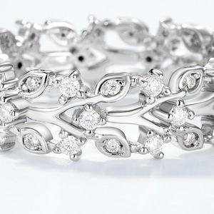 Elegante <span class=keywords><strong>Anello</strong></span> con Albero <span class=keywords><strong>della</strong></span> <span class=keywords><strong>Vita</strong></span> in Moissanite, <span class=keywords><strong>Argento</strong></span> Sterling 925 Placcato Rodio, Gioiello per Matrimonio e Fidanzamento per Donne - Product Image 3