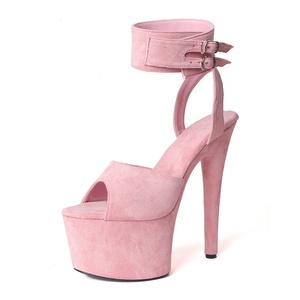 Nouvelles Sandales à Talons Hauts pour Femmes 17CM, Style Babouches, Bout Ouvert, en Faux Daim, Plateformes, pour Pole Dance - Product Image 4