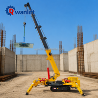 Mini-grue araignée à double alimentation 1,2t-14t avec flèche télescopique sur chenilles à vendre