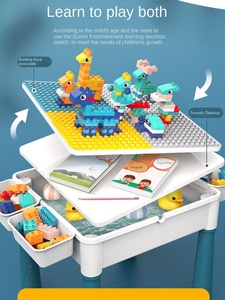 Fourniture directe d'usine multi-fonction enfants bricolage en plastique créatif éducatif enfants blocs de construction bureau apprentissage Table de jeu - Product Image 6
