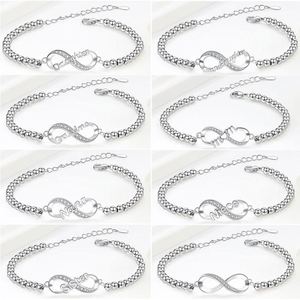 Infinite Loop love Heart Beaded <b>Bracelet</b> for Women Zircon Letter <b>Bracelet</b> Best Friend Gift Mom <b>Sister</b> Letter Charm <b>Bracelet</b> - Product Image 1