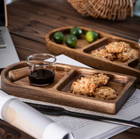 Plateau de service en bois avec poignées en métal plaqué or, compatible lave-vaisselle, pour contact alimentaire, décoration intérieure, mariage