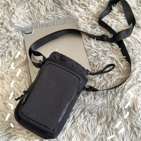 Sac bandoulière étanche en nylon avec fermeture éclair, petit sac de téléphone portable tendance pour femmes et étudiantes, avec porte-parapluie et porte-bouteille d'eau