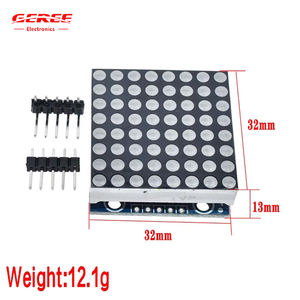 MAX7219 도트 Led 매트릭스 모듈 DC5 제어 모듈 8*8 Led 격자 모듈 3 IO 포트 드라이버 레드 Led 도트 매트릭스 디스플레이 - Product Image 2
