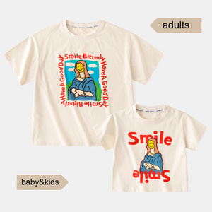 Tenues assorties pour la famille, t-shirts en coton pour mère et enfants, vêtements pour <span class=keywords><strong>papa</strong></span>, maman, frère, sœur, imprimés tendance, ensembles de t-shirts, chemises d'été - Product Image 1