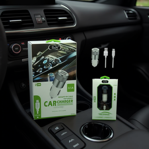 Chargeur de voiture S&N 3.1A double USB avec câble pour appareils Android - Product Image 3