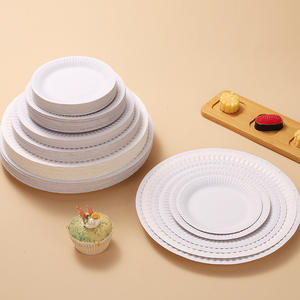 Assiette en papier blanc de forme ronde de dîner de restaurant de haute qualité de 6 7 8 <span class=keywords><strong>9</strong></span> pouces pour la décoration de fête d'anniversaire - Product Image 4
