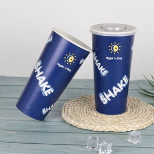 Vasos de Papel Ecológicos para Bebidas Frías, Batidos, Té con Leche, Desechables, Reciclables, con Logotipo Personalizado al por Mayor, con Tapas - Product Image 4